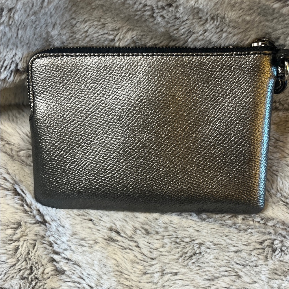 Coach Metallic Silver Wristlet - Picture 4 of 8